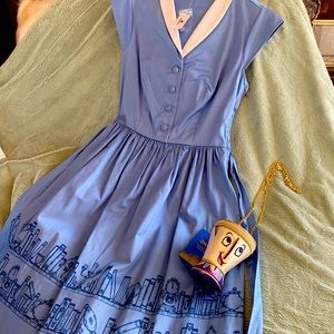 Disney beauty & the beast dress w matching chip purse